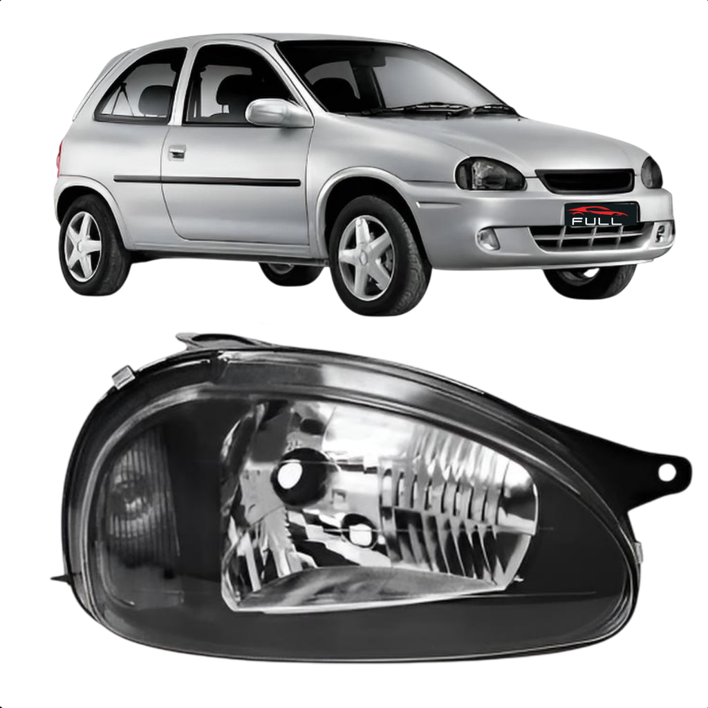 Farol Masc Negra Direito Corsa 1994 a 2002 Classic 03 a 2010