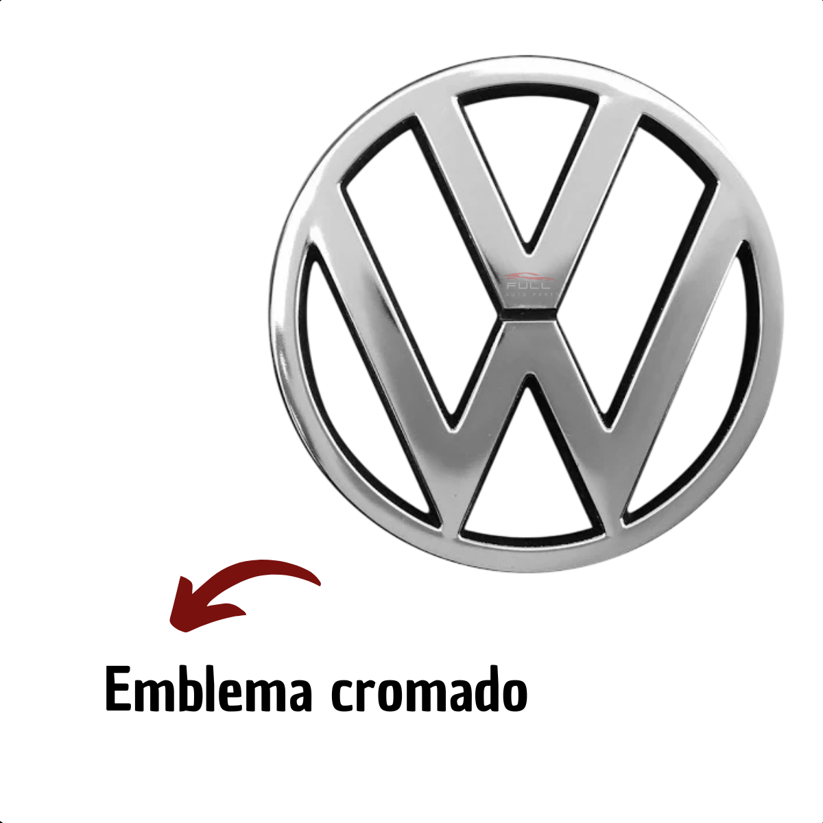 Emblema VW Cromado Grade Gol G1 1980 1981 1982 1983 A 1990
