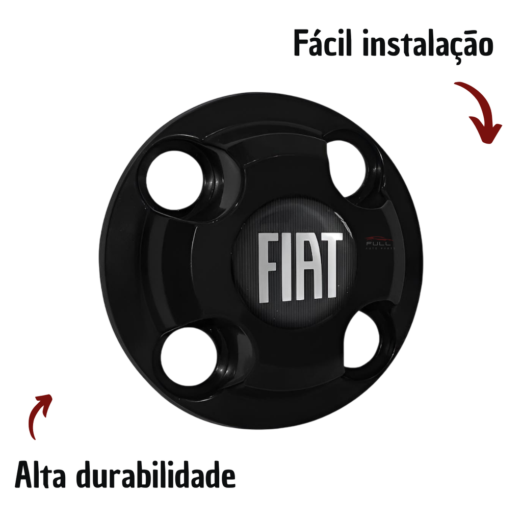 Calota Central Emblema Fiat Black