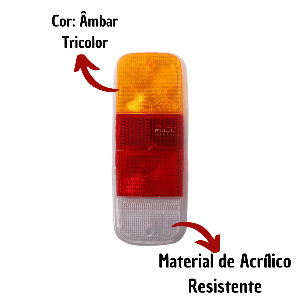 Lente Traseira Kombi Clipper 1976 a 2014 Ambar Ambos Lados