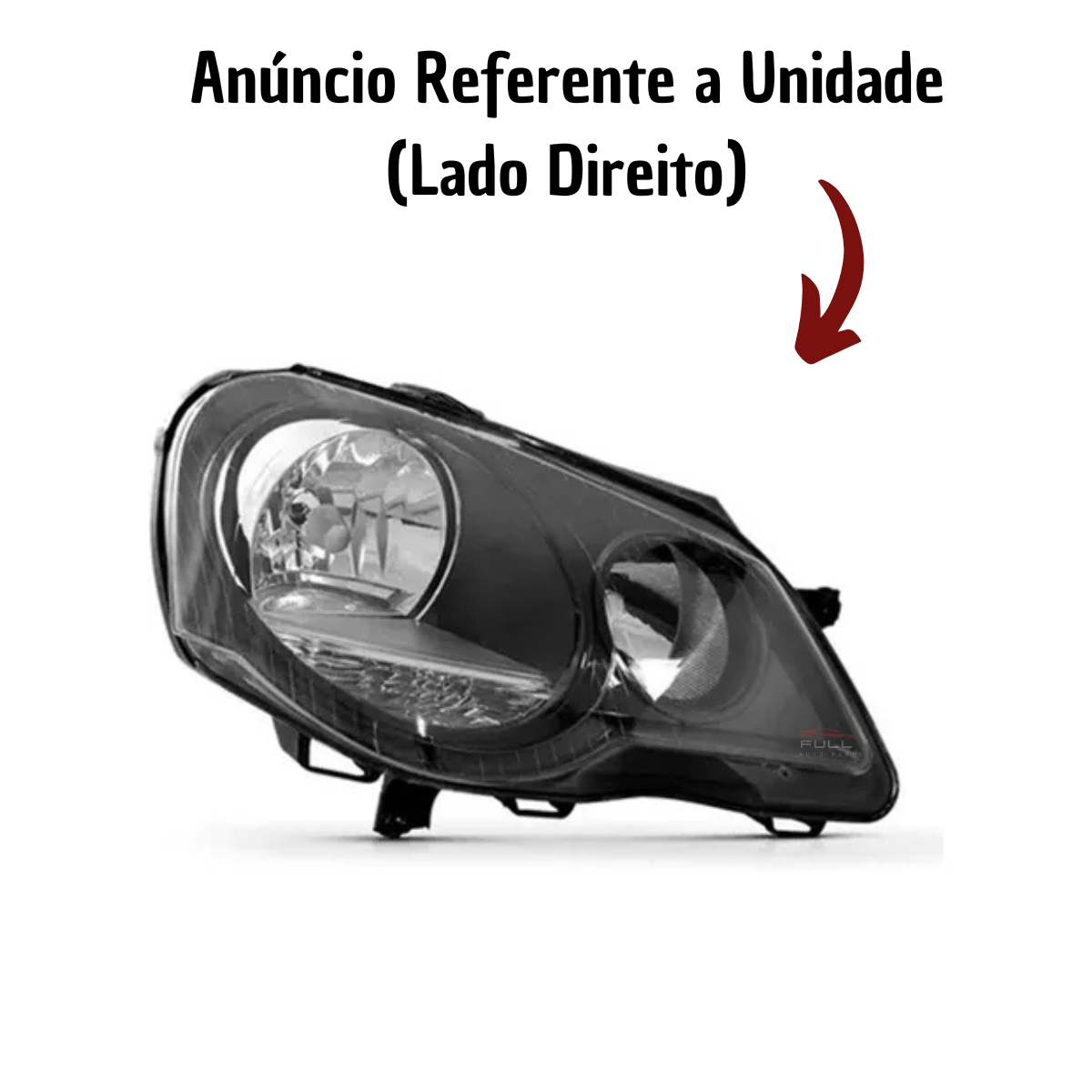 Farol Polo 2007 2008 2009 2010 a 2012 Mascara Negra LD