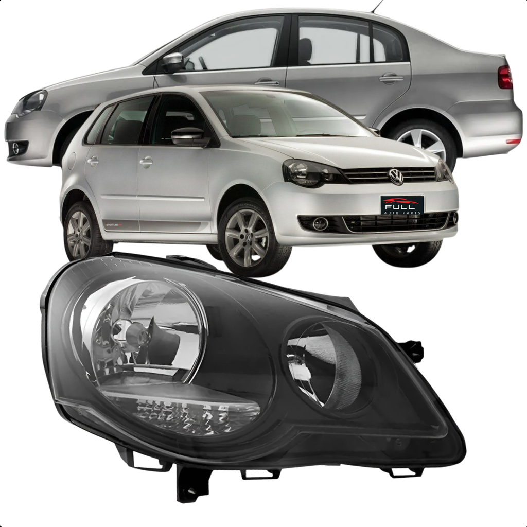 Farol Polo 2007 2008 2009 2010 a 2012 Mascara Negra LD