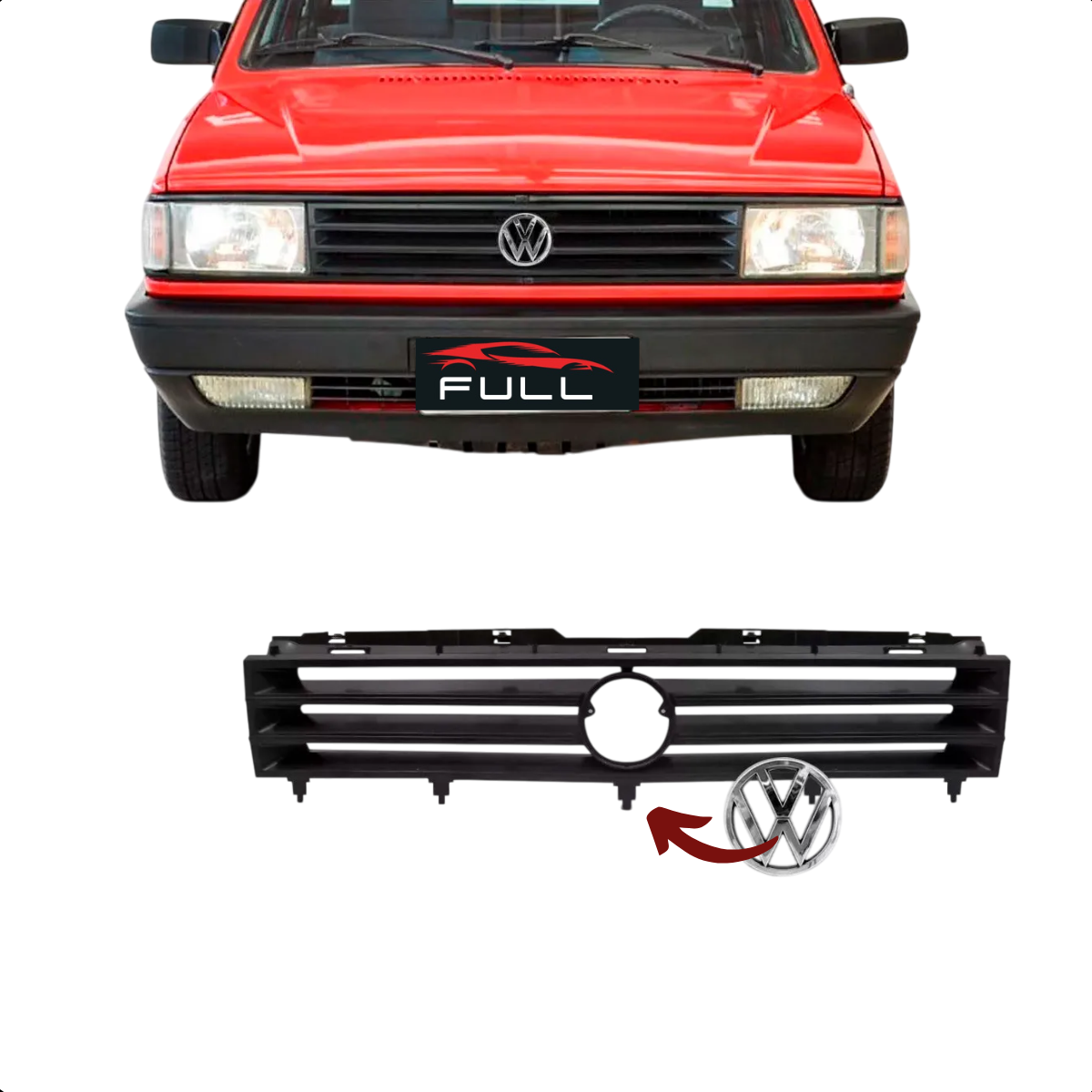Emblema VW Cromado Grade Gol G1 1980 1981 1982 1983 A 1990