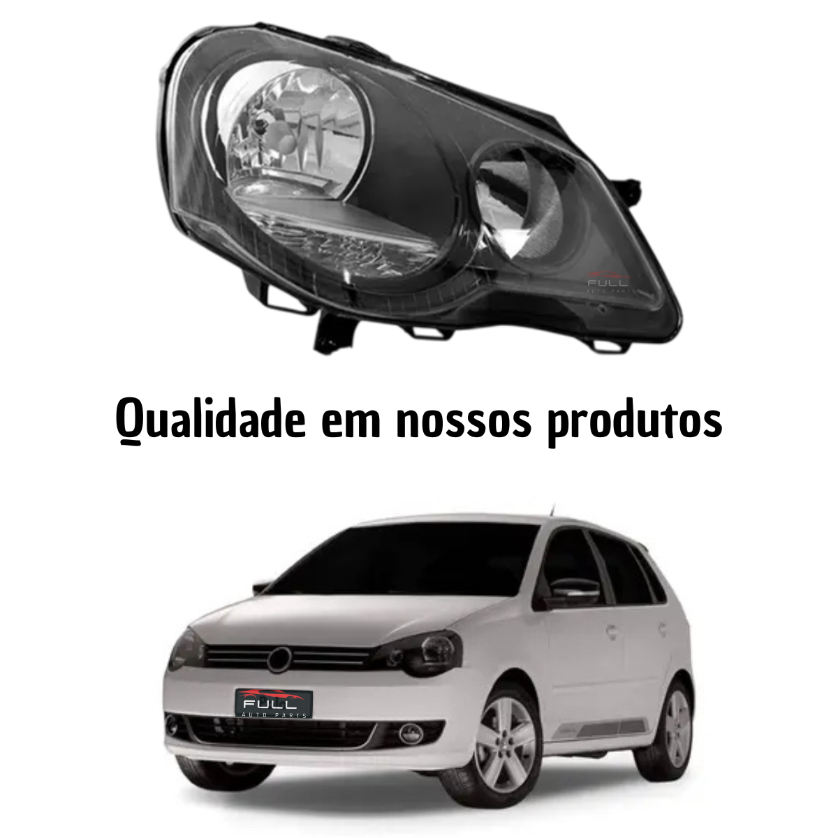 Farol Polo 2007 2008 2009 2010 a 2012 Mascara Negra LD