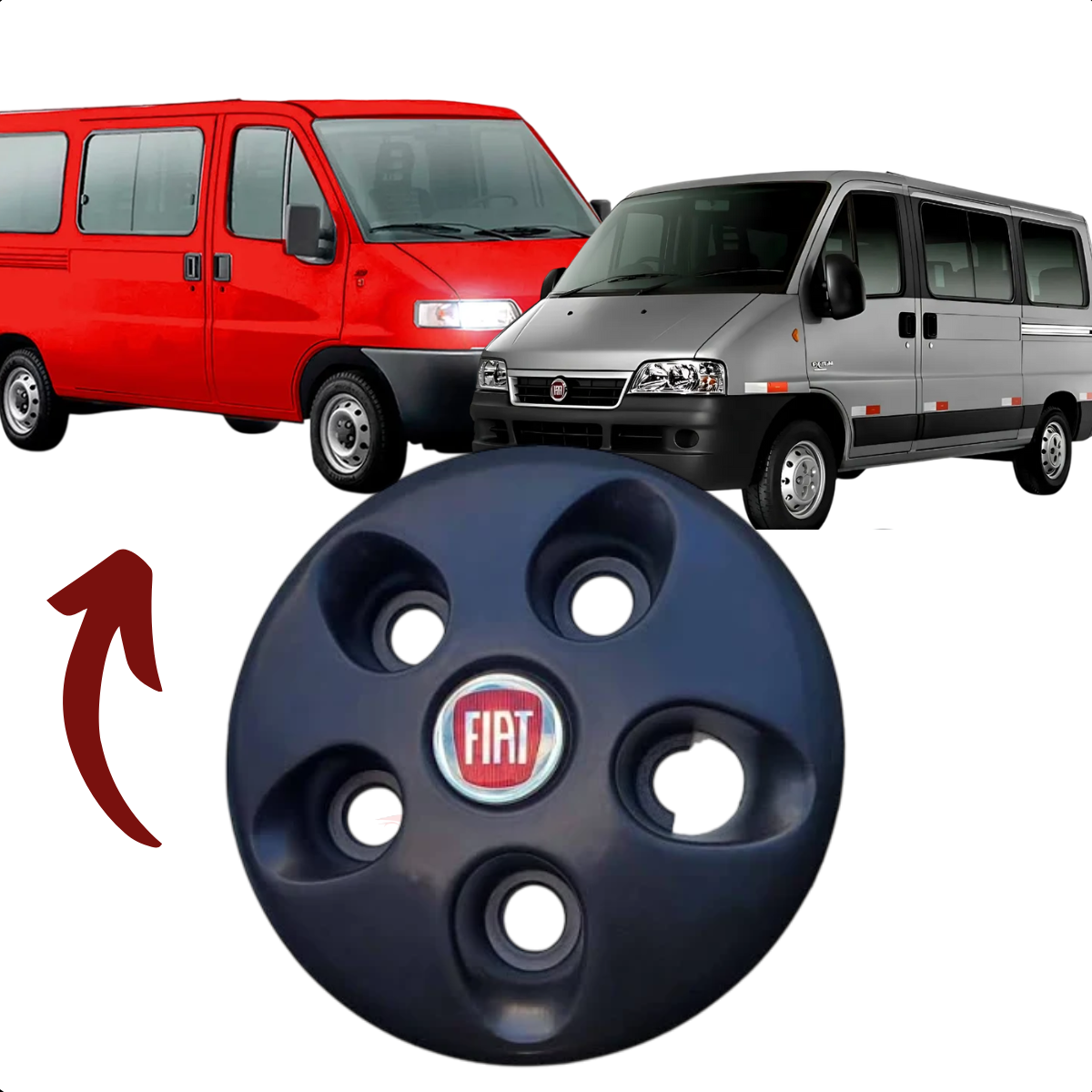 Calota Ducato Unitária Preto Fosco 1998 1999 a 2017 Aro 16