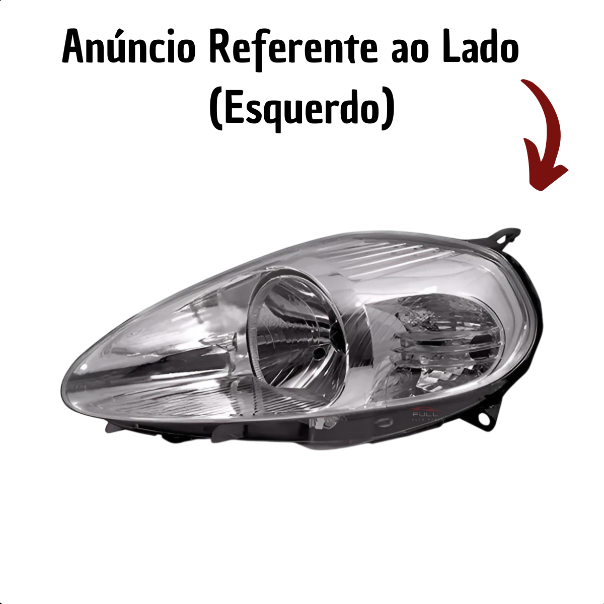 Farol Fiat Punto 2007 2008 2009 2010 2011 2012 Cromado LE