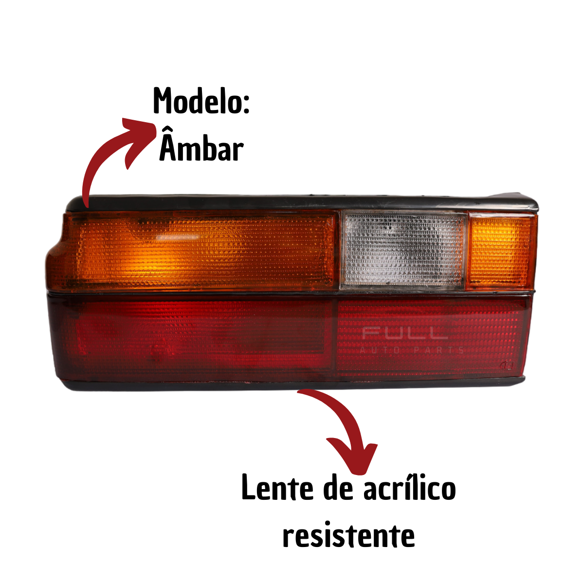 Lanterna Traseira Voyage Lado Esquerdo 1991 a 1996 Âmbar