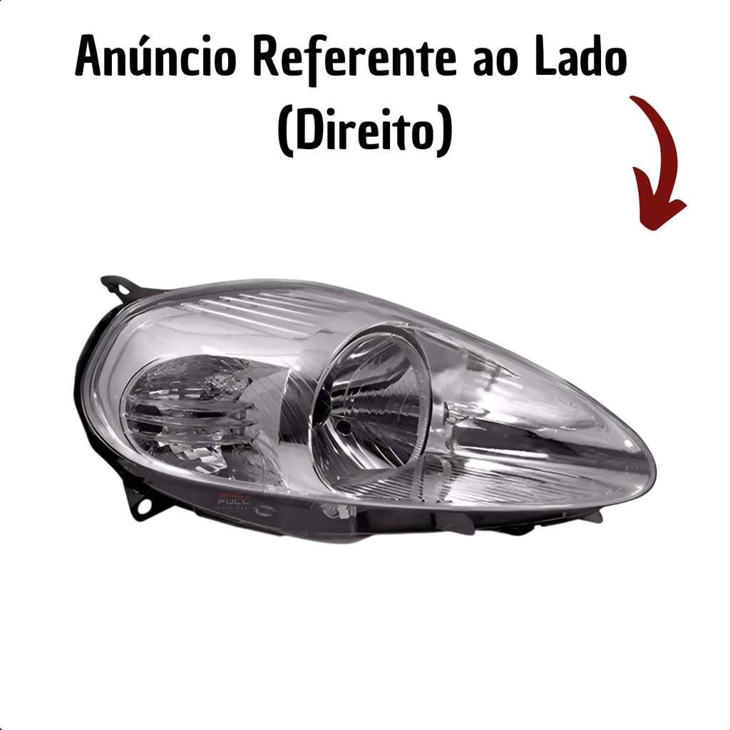 Farol Fiat Punto 2007 2008 2009 2010 2011 2012 Cromado LD