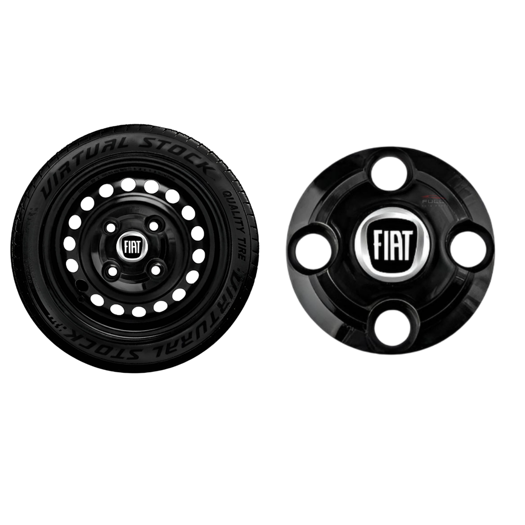Calota Central Emblema Fiat Black