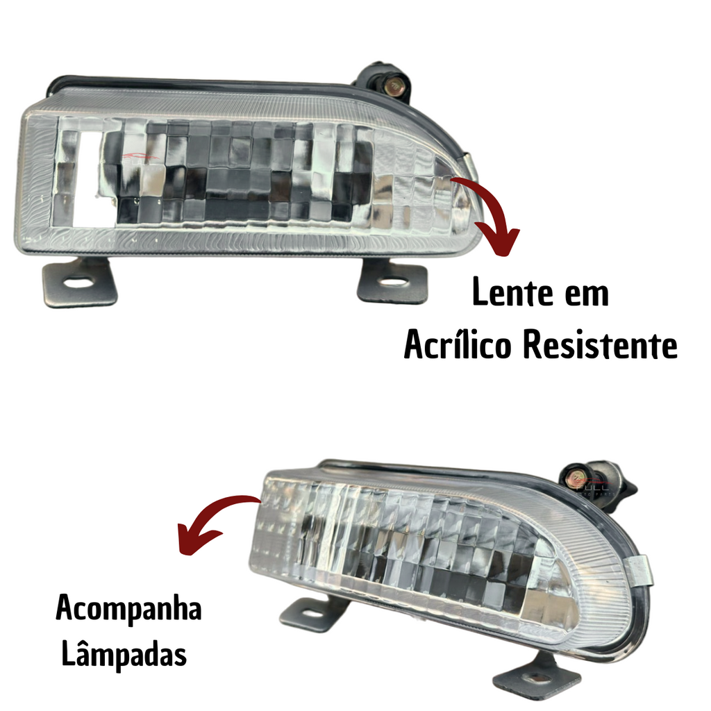 Kit Farol de Milha Gol G2 1995 a 2000 Botão Universal Sem Moldura
