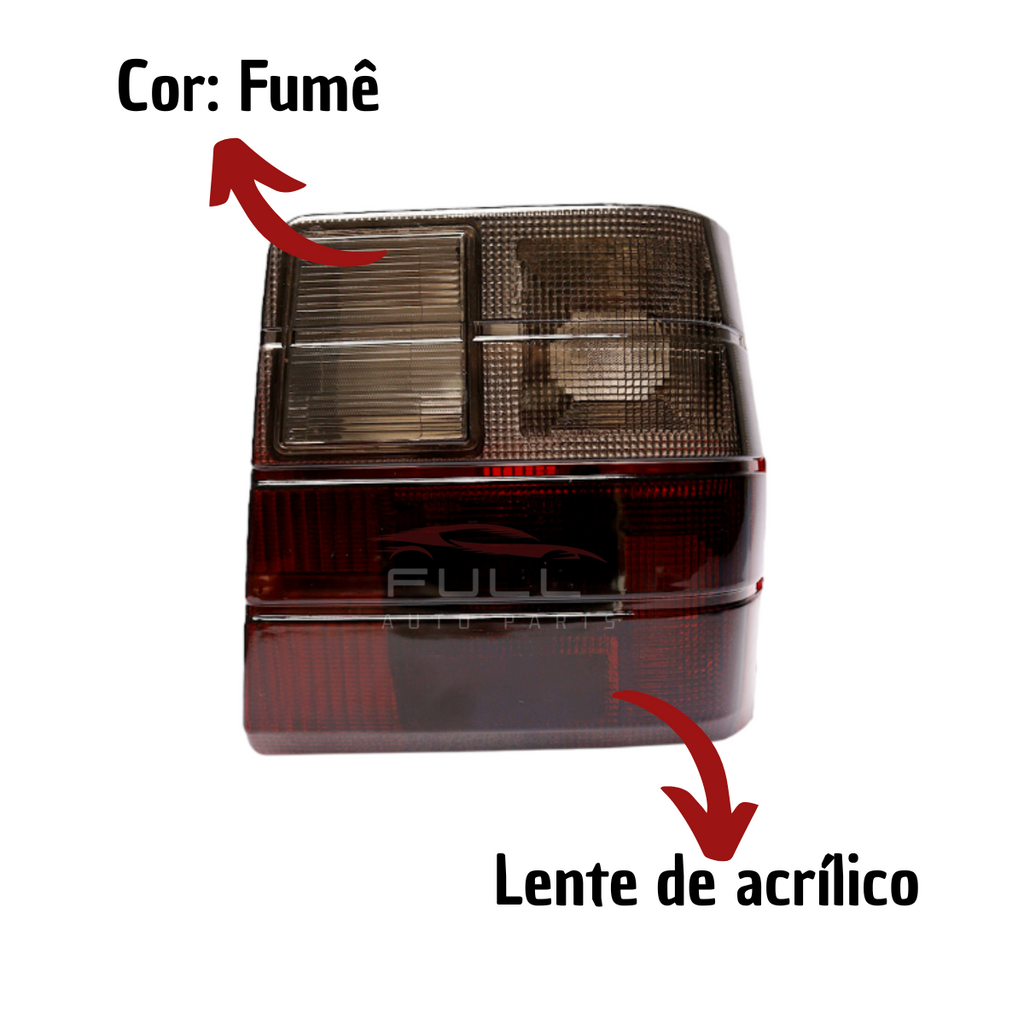 Lanterna Traseira Fiat Uno 1984 85 A 2004 Com Ré  Ld Fumê