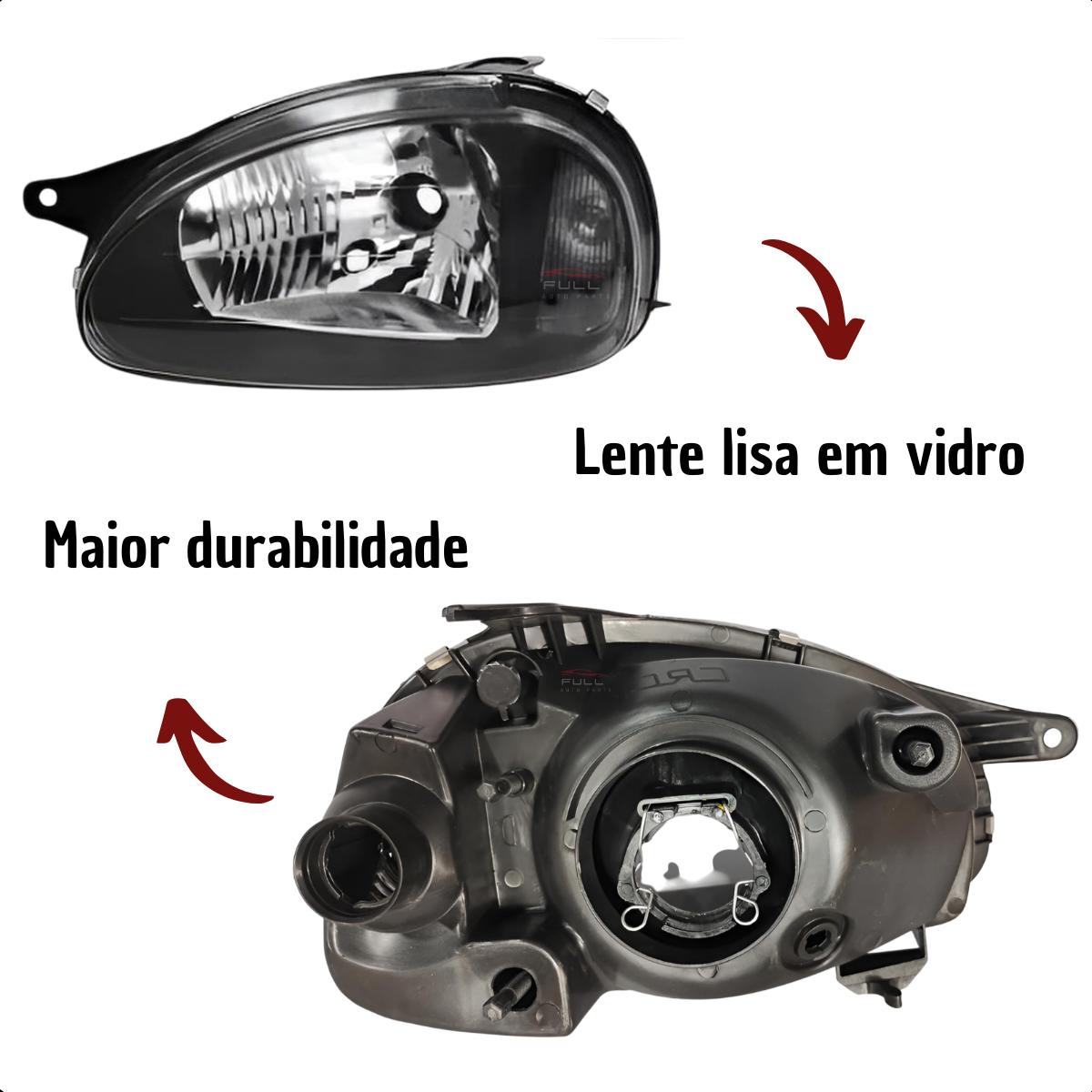 Farol Masc Negra Esquerdo Corsa 94 a 2002 Classic 03 a 2010