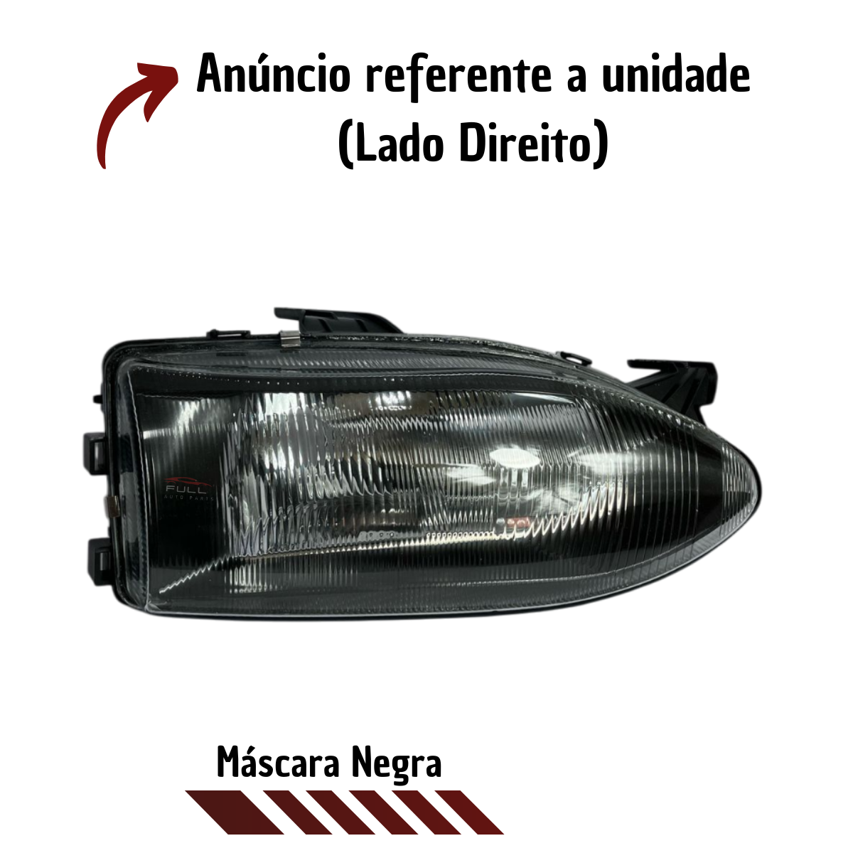 Farol Mascara Negra Direito Palio Siena 1996 97 98 A 2000