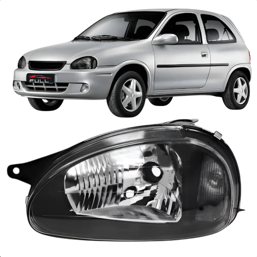 Farol Masc Negra Esquerdo Corsa 94 a 2002 Classic 03 a 2010