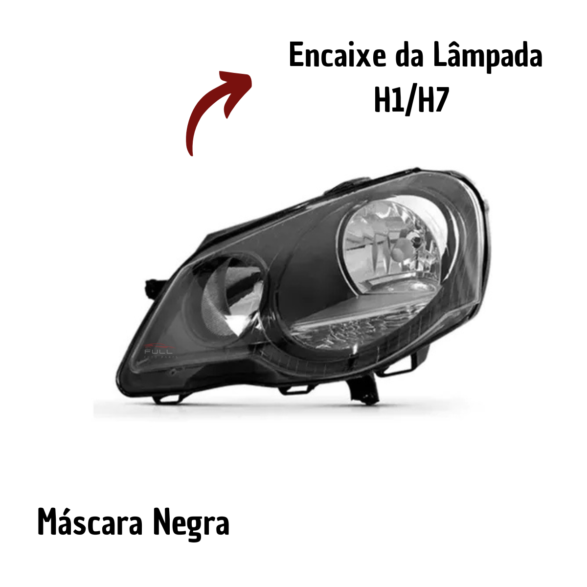 Farol Polo 2007 2008 2009 2010 2011 2012 Mascara Negra LE