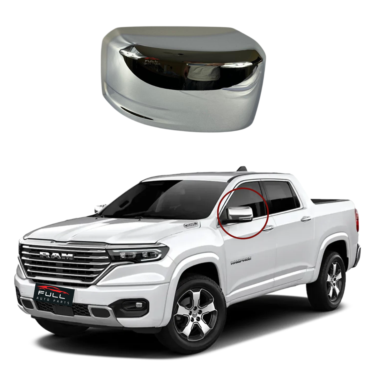 Capa retrovisor cromado Ram Rampage 2023 2024 LD original