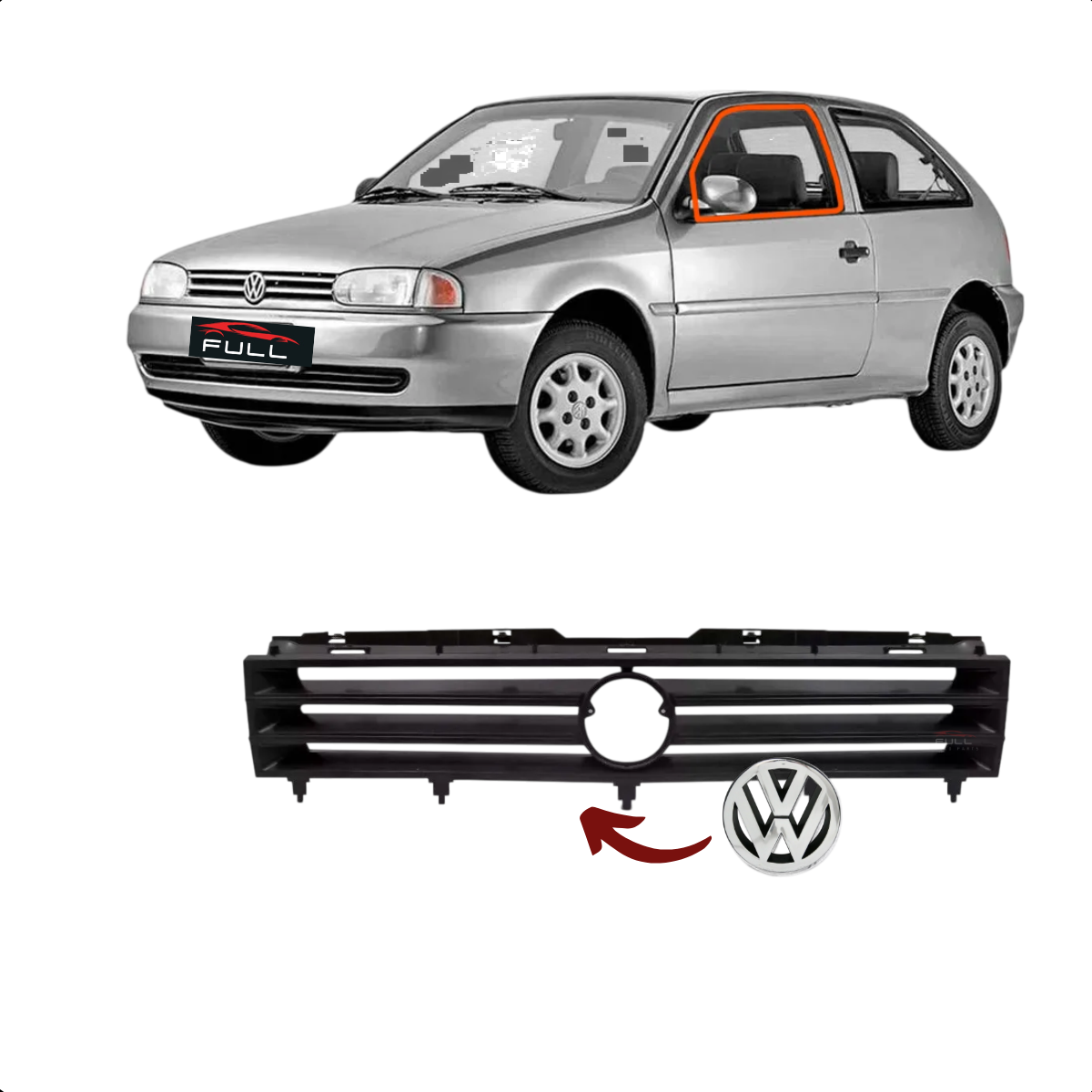 Emblema Grade Dianteira Gol G2 1995 1996 1997 1998 99 2000